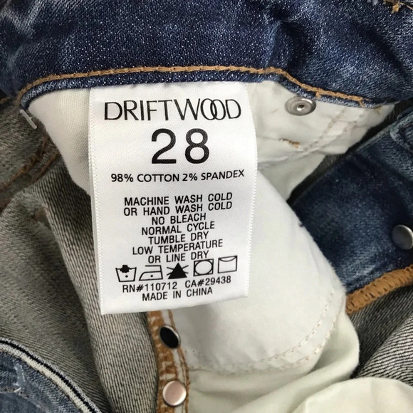 Driftwood Stef Frayed Hem Studded Denim Mini Skirt Button-Up Blue NWT Size 28 - Picture 7 of 7